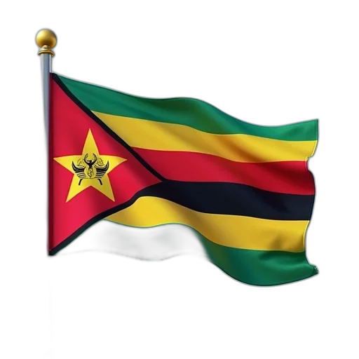 flag, zimbabwe, waving, wind transparent PNG cut-out