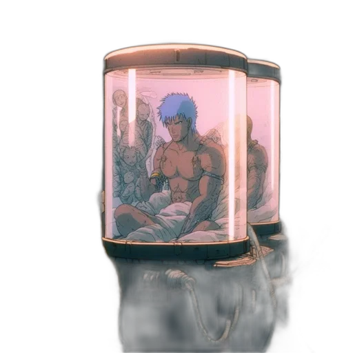 bottle, jewelry, robot, sword, vaporwave, concept art, fantasy art, photorealistic transparent PNG cut-out