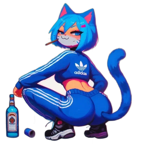 jacket, bottle, animal, creature, pixel art, vaporwave, anime, concept art transparent PNG cut-out