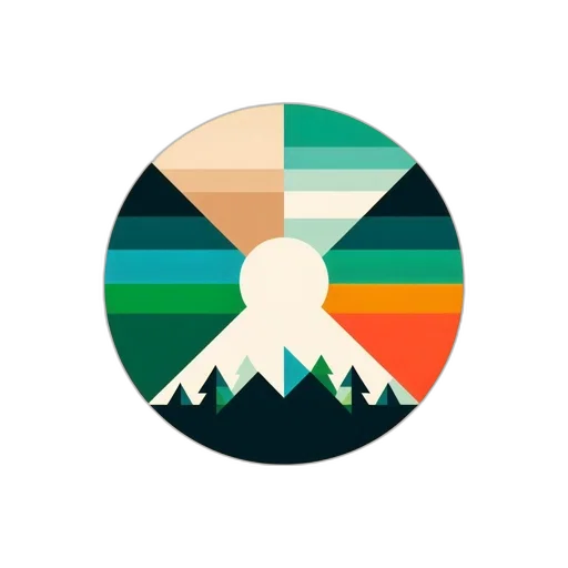 pixel art, concept art, colorful, earth tones, green, dark, circular, design transparent PNG cut-out