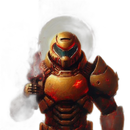 robot, weapon, concept art, fantasy art, comic book art, 3d render, outer space, fog transparent PNG cut-out