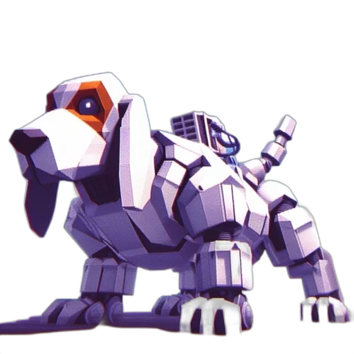 robot, animal, creature, weapon, concept art, 3d render, pixel art, vaporwave transparent PNG cut-out