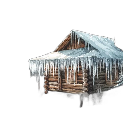 building, furniture, concept art, 3d render, photorealistic, watercolor, snow, snowy transparent PNG cut-out