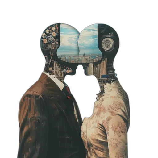 mask, robot, jacket, face, cyberpunk, concept art, watercolor, comic book art transparent PNG cut-out
