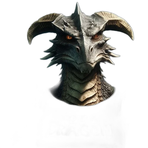 dragon, mask, creature, face, fantasy art, concept art, 3d render, photorealistic transparent PNG cut-out