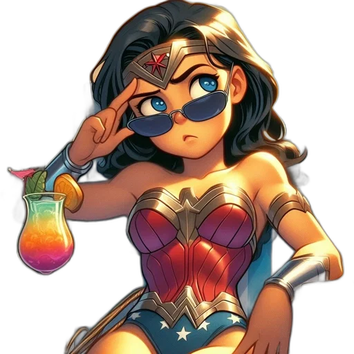 jewelry, comic book art, cartoon, concept art, fantasy art, female, superhero, character transparent PNG cut-out