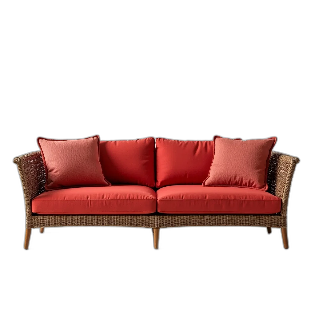 furniture, crown, 3d render, photorealistic, concept art, red, fabric, sofa transparent PNG cut-out