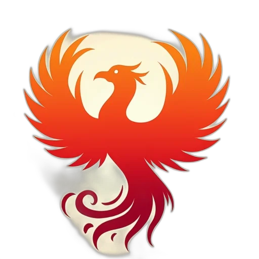 dragon, fantasy art, 3d render, phoenix, logo, red, orange, colors transparent PNG cut-out
