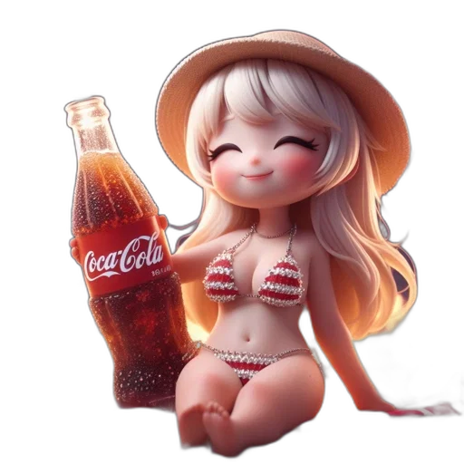 bottle, food, robot, hat, photorealistic, 3d render, fantasy art, anime transparent PNG cut-out