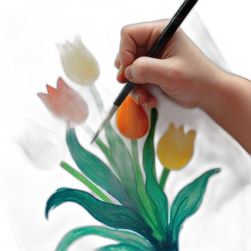flower, photorealistic, watercolor, oil painting, 3d render, colorful, monochrome, child transparent PNG cut-out