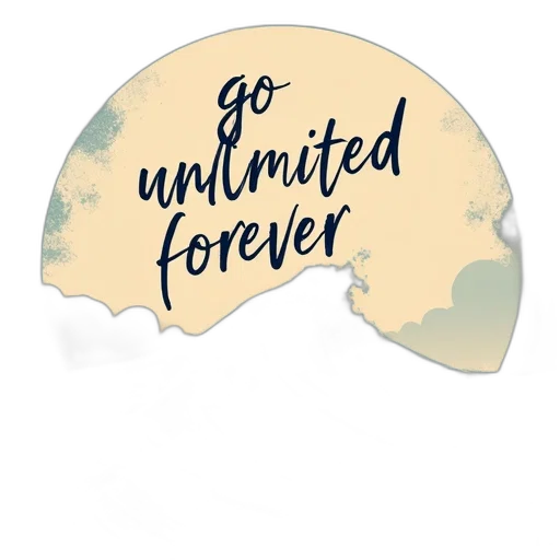 poster, message, unlimited, forever, clean transparent PNG cut-out