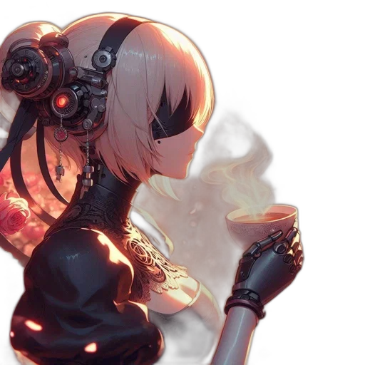 sword, robot, staff, weapon, concept art, fantasy art, cyberpunk, anime transparent PNG cut-out