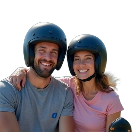 hat, face, man, woman, wearing, helmets, posing, photo transparent PNG cut-out