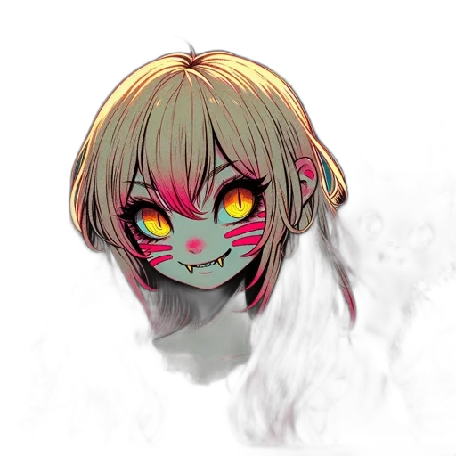mask, face, creature, staff, concept art, anime, watercolor, fantasy art transparent PNG cut-out