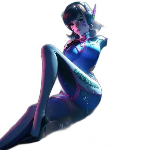 dress, robot, concept art, fantasy art, 3d render, vaporwave, neon lights, outer space transparent PNG cut-out