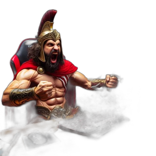 fantasy art, concept art, 3d render, comic book art, furious, costumed, male, figure transparent PNG cut-out