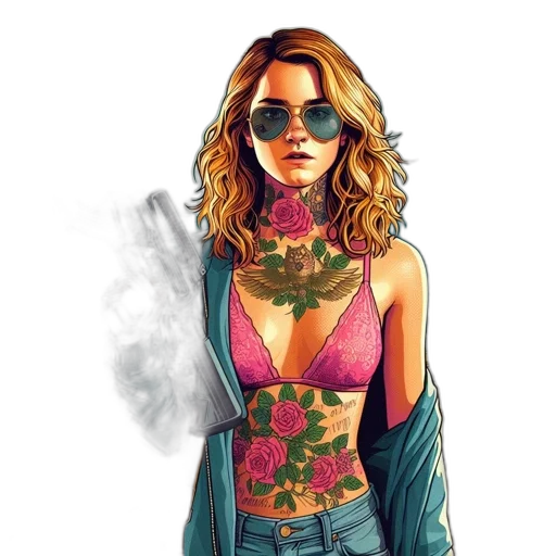 jacket, dress, jewelry, comic book art, concept art, cartoon, fantasy art, fire transparent PNG cut-out