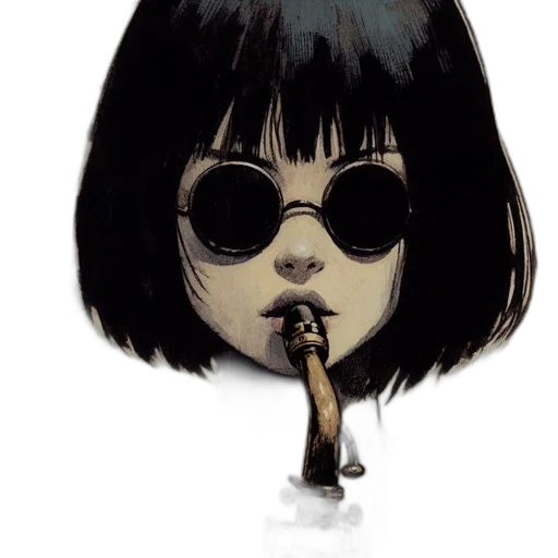 mask, face, weapon, umbrella, comic book art, cartoon, concept art, anime transparent PNG cut-out