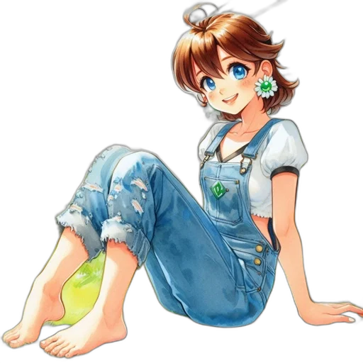 dress, jewelry, staff, shoes, anime, watercolor, concept art, cartoon transparent PNG cut-out