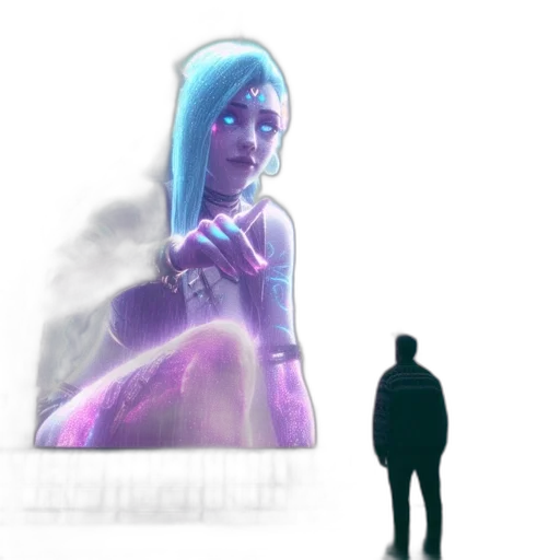 robot, dress, bottle, jacket, concept art, vaporwave, cyberpunk, fantasy art transparent PNG cut-out