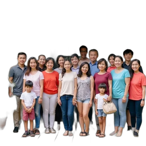 staff, 3d render, photorealistic, large, group, people, including, adults transparent PNG cut-out