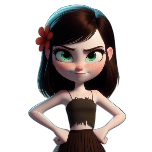 dress, staff, face, crown, cartoon, concept art, 3d render, fantasy art transparent PNG cut-out