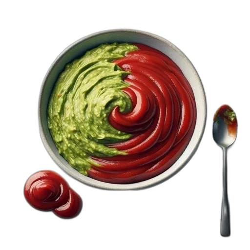 food, photorealistic, red, green, appealing, arrangement, features, bowl transparent PNG cut-out