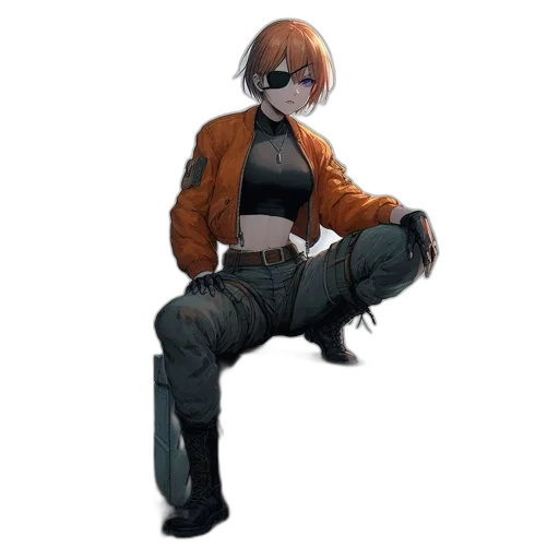 jacket, weapon, staff, robot, concept art, cyberpunk, 3d render, comic book art transparent PNG cut-out