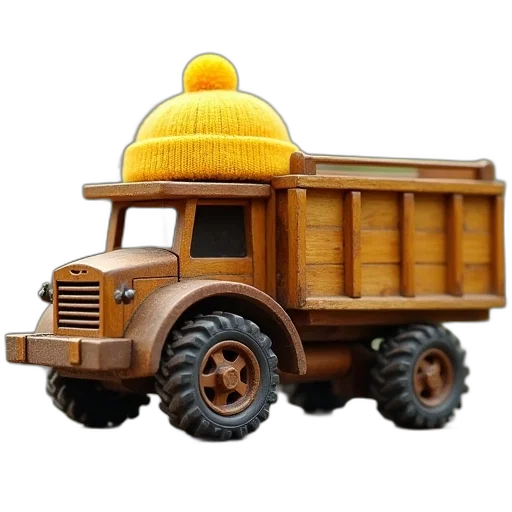 hat, car, furniture, 3d render, concept art, photorealistic, wooden, recycling transparent PNG cut-out