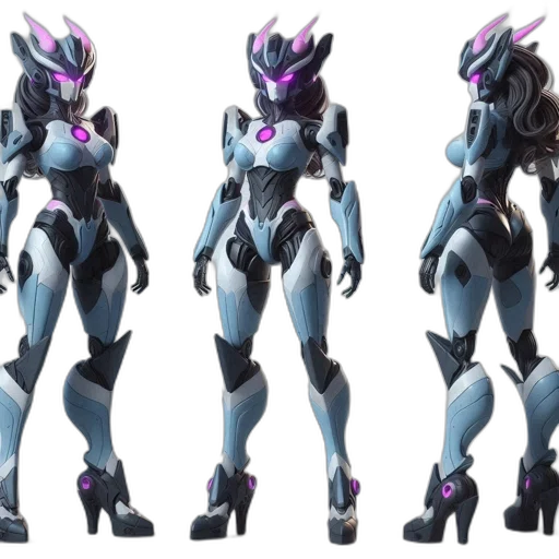 robot, concept art, 3d render, vaporwave, cyberpunk, pastel, blue, monochrome transparent PNG cut-out