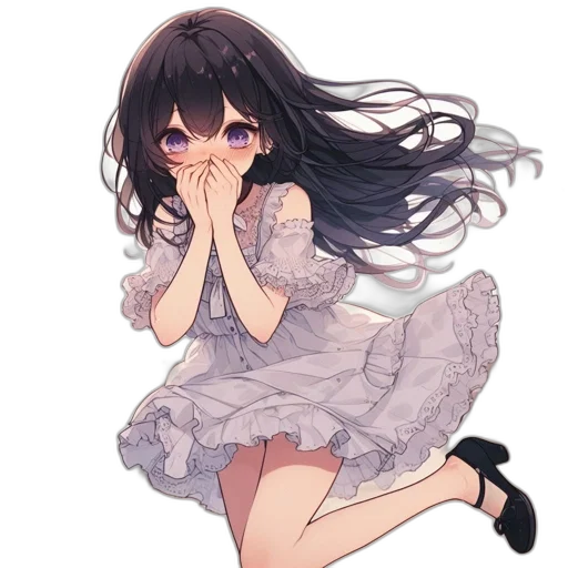 dress, face, flower, mask, anime, pixel art, concept art, photorealistic transparent PNG cut-out