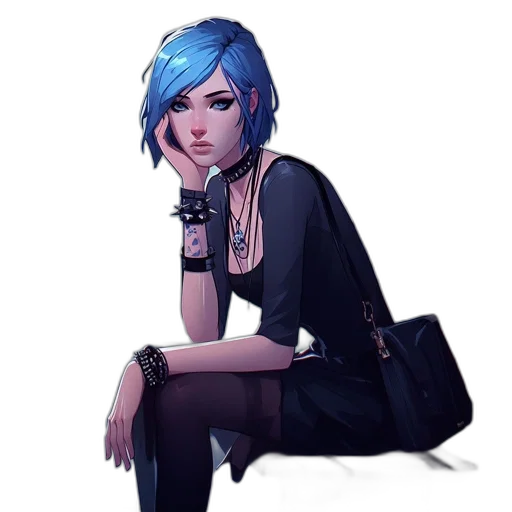 dress, jewelry, staff, face, concept art, cyberpunk, fantasy art, pixel art transparent PNG cut-out
