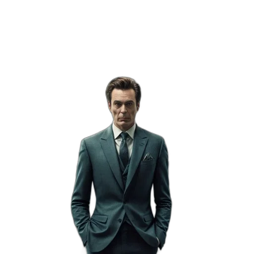 jacket, robot, staff, face, concept art, photorealistic, 3d render, pixel art transparent PNG cut-out