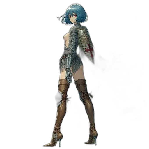 dress, sword, robot, weapon, concept art, fantasy art, cyberpunk, 3d render transparent PNG cut-out