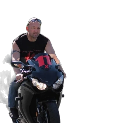 concept art, man, motorcycle, number transparent PNG cut-out
