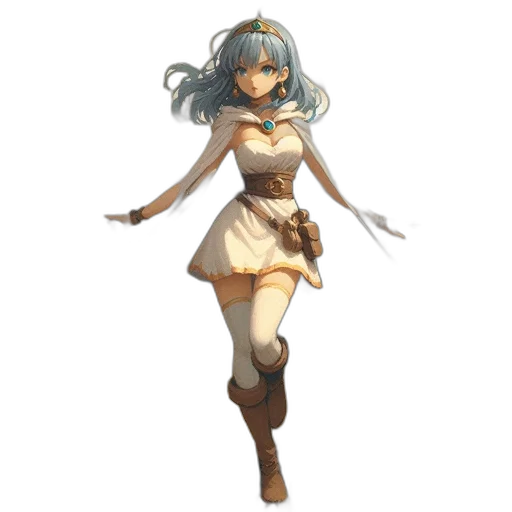 staff, dress, weapon, concept art, fantasy art, 3d render, pixel art, earth tones transparent PNG cut-out