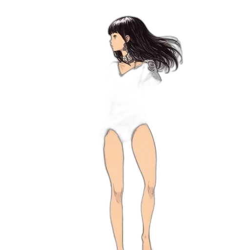 hair, dress, creature, shoes, concept art, pixel art, cartoon, anime transparent PNG cut-out