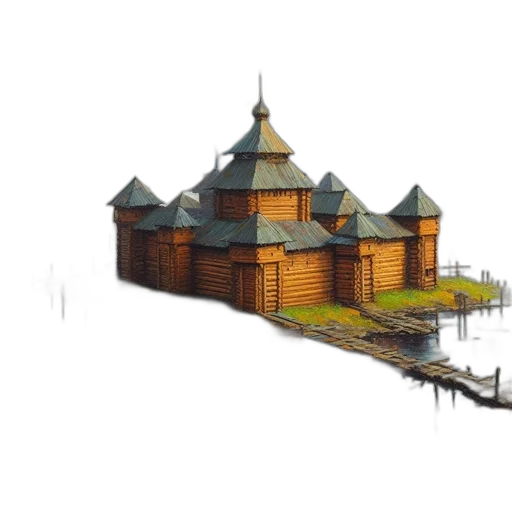 building, crown, concept art, 3d render, pixel art, fantasy art, fog, golden transparent PNG cut-out