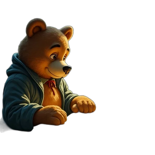 3d render, concept art, photorealistic, fantasy art, berenstein, bears, homework, hassle transparent PNG cut-out