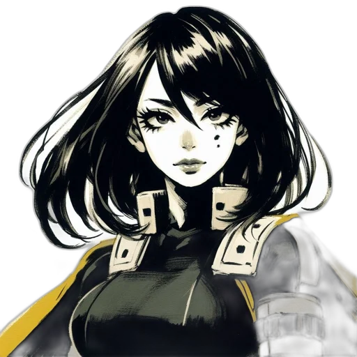 face, jacket, weapon, mask, concept art, comic book art, anime, fantasy art transparent PNG cut-out