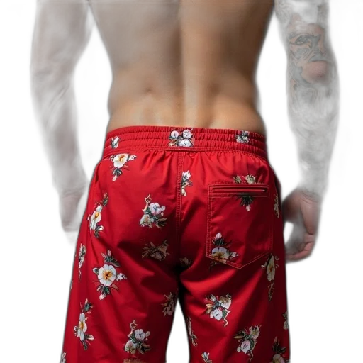 3d render, photorealistic, red, man, tattoo, his, right, arm transparent PNG cut-out