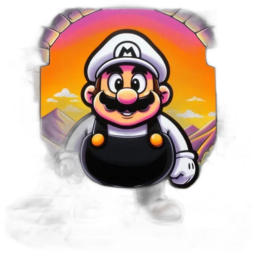 pixel art, concept art, 3d render, fantasy art, mario, character, super, series transparent PNG cut-out
