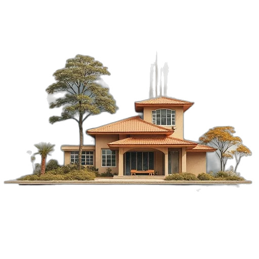 building, furniture, 3d render, concept art, photorealistic, pencil sketch, earth tones, golden transparent PNG cut-out
