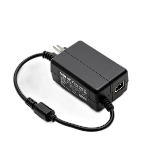 black, power, adapter, usb, port, detachable, cord, lying transparent PNG cut-out