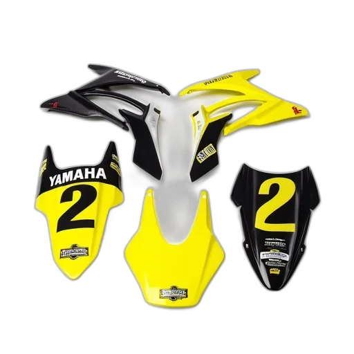 collection, colorful, high-tech, motorcycle, parts, displayed, against, white transparent PNG cut-out