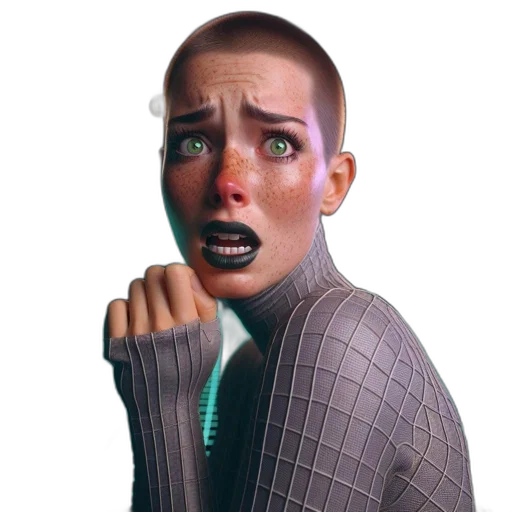 face, jacket, creature, robot, cyberpunk, photorealistic, 3d render, concept art transparent PNG cut-out