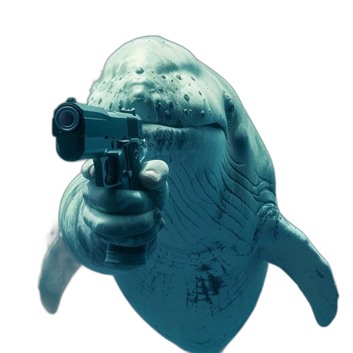weapon, mask, animal, bottle, concept art, photorealistic, 3d render, vaporwave transparent PNG cut-out