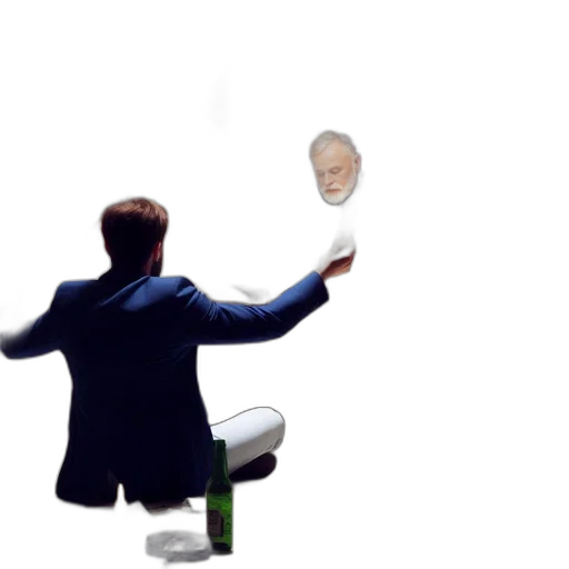 staff, jacket, concept art, photorealistic, pixel art, outer space, fire, man transparent PNG cut-out