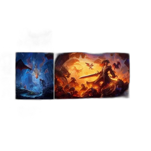 dragon, sword, fantasy art, concept art, oil painting, photorealistic, fire, outer space transparent PNG cut-out