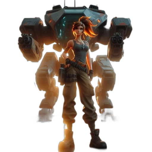robot, weapon, concept art, fantasy art, 3d render, cyberpunk, futuristic, harbor transparent PNG cut-out
